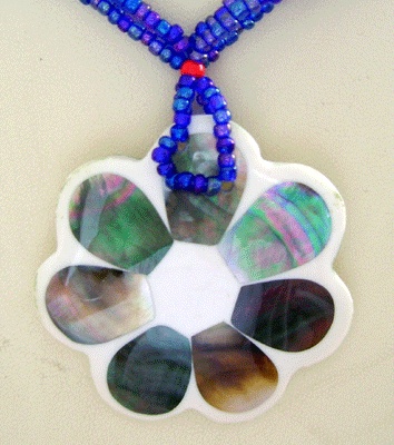 black mop shell mosaic necklace