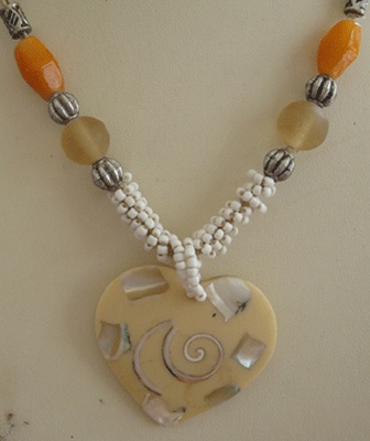 mosaic mop shell necklace