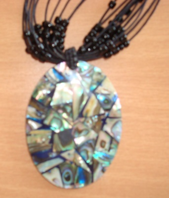paua mosaic oval necklace