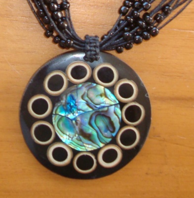 shell mosaic paua with bamboo