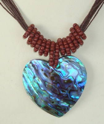 necklace heart pau shell