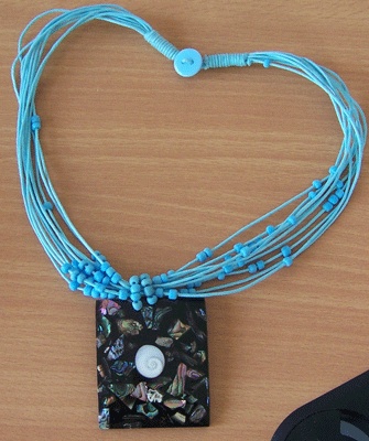 necklace mosaic shell paua