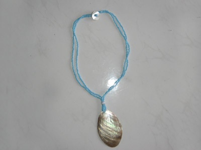 necklace brown shell oval