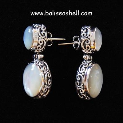 earring mop shell with silver