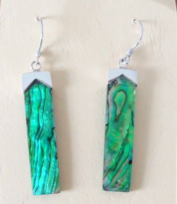 paua sheet with silver earring