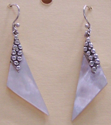 pyramid mop shell earring