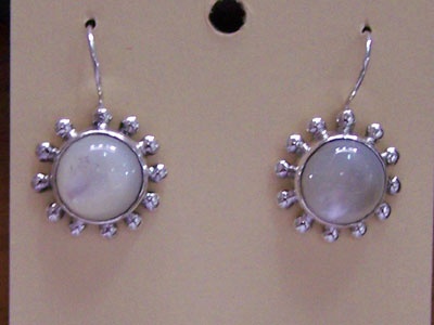 earring mop shell with silver