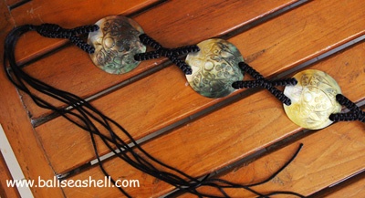 seashell belt made carving pearl