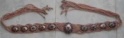belt from olive abalone shell