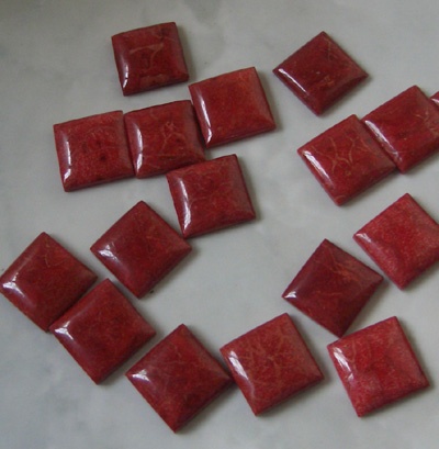 red coral cut squere