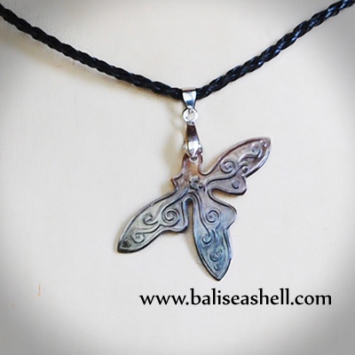 necklace art carving half buterfly