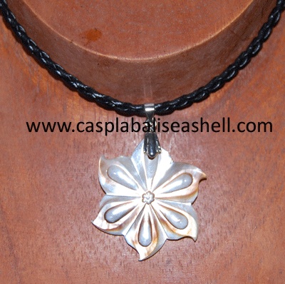 necklace shell flower art