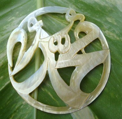 mother of pearl shell carving symbol