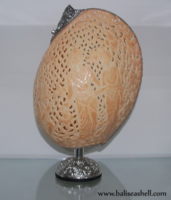 seashell carving with silver