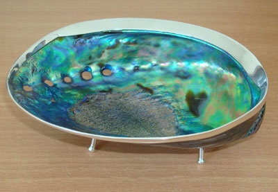 paua shell art astry with silver