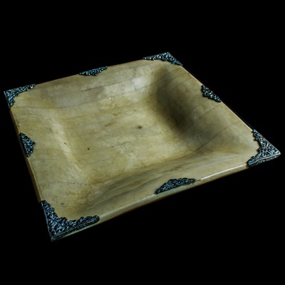 Tray White Coral with Silver Art