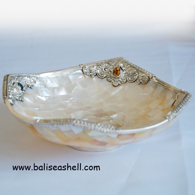 seashell bowl crafts with silver
