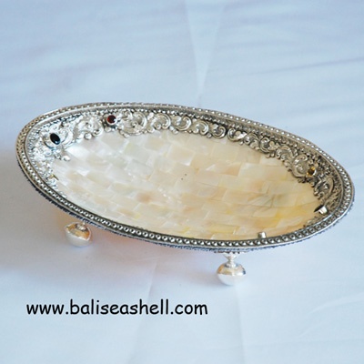 shell bowl crafts art inlay silver
