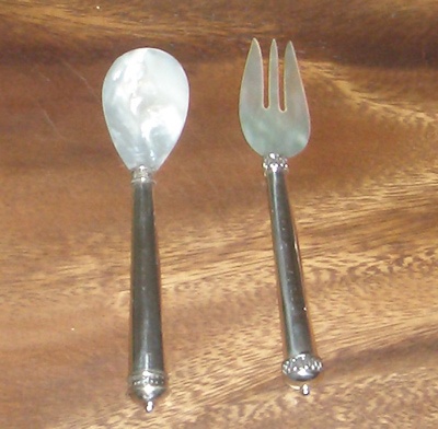Fork and sppon mop with silver