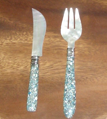 Fork and sppon mop with silver