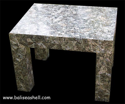 mosaic furniture from shell art