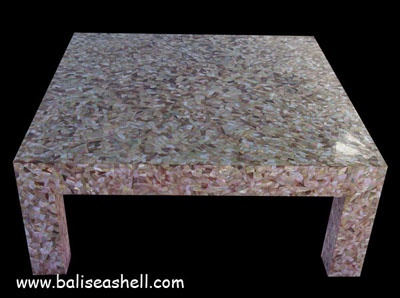 table made from pink mop