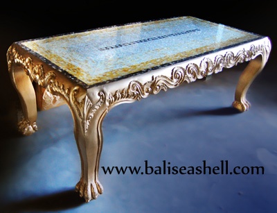dining art inlay gold shell mosaic