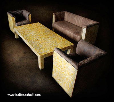 seashell furniture art jewelry