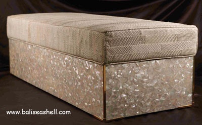 sofa made from mosaic seashell