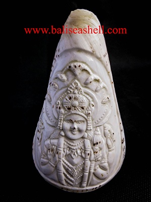 Conus shell carving Krishna Ornament