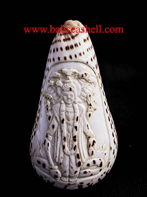 Conus shell carving Vishnu Ornament