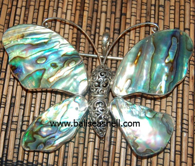 Shell Pendants Butterfly Art