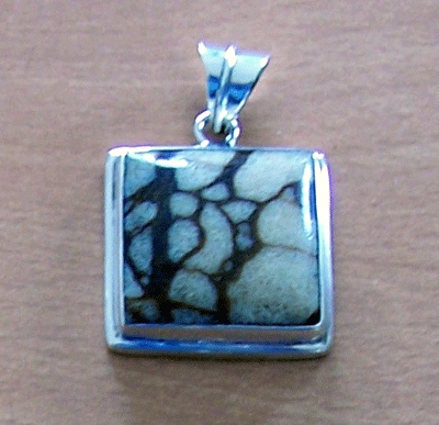 Brown Coral Silver Pendant