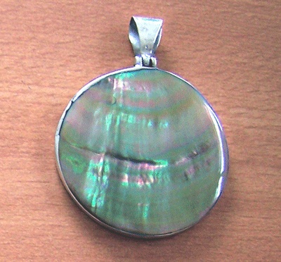 Pink Mop Shell Silver Pendant