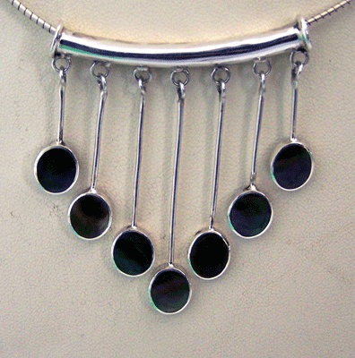 Black Mop Pendant Silver