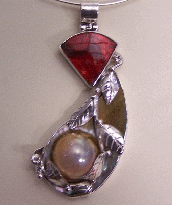 Paua And Mabe Pearl Pendants