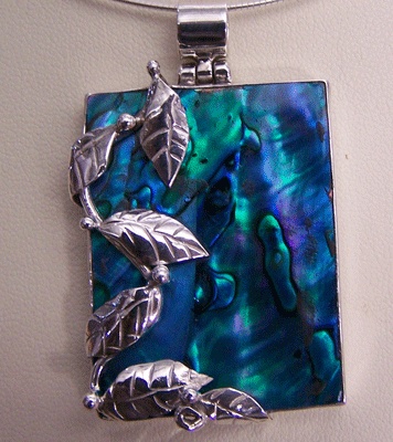 Paua Sheet Pendants Silver