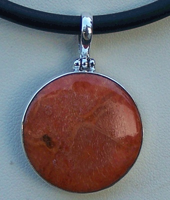 Coral Pendant With Silver