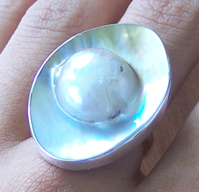 Mabe Pearl Silver Ring